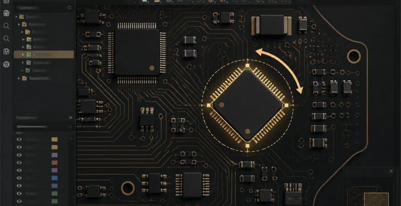 چرخاندن قطعه در Altium